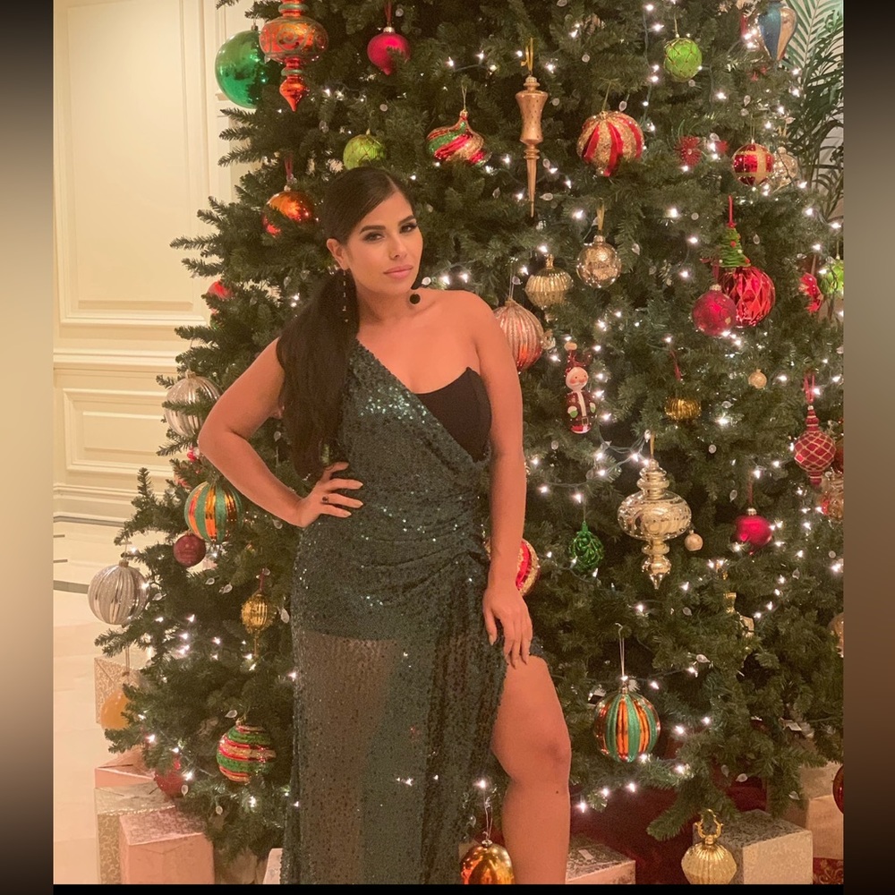 Sequin asymmetrical dress